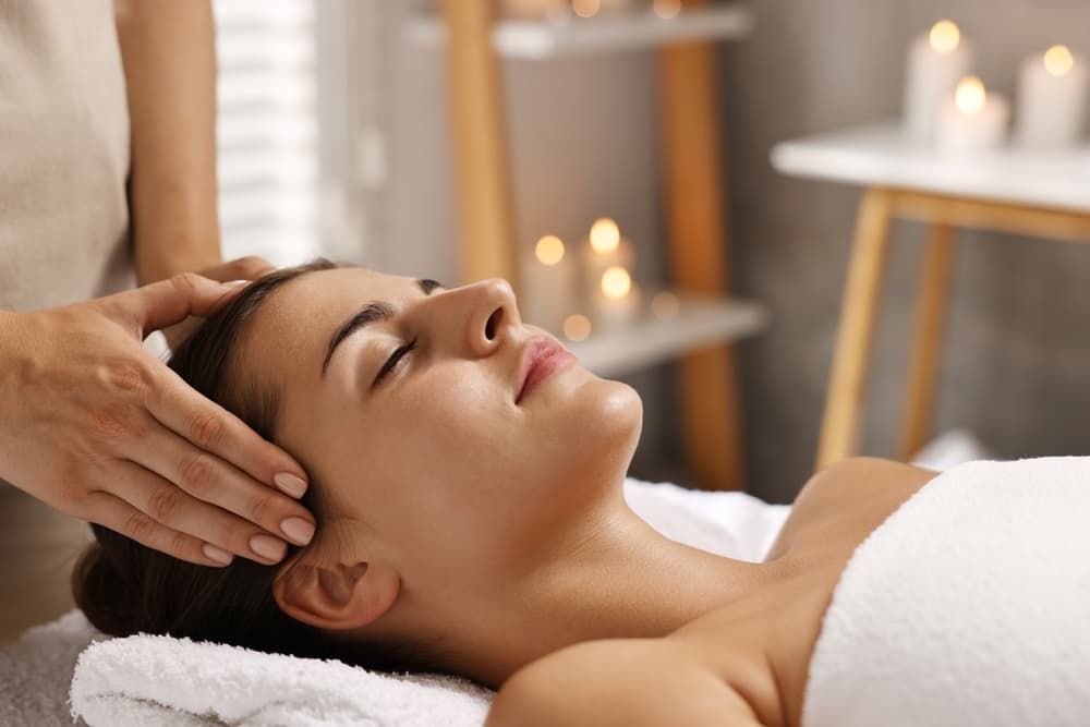 Head massage add-on at The Zen Den, a soothing treatment to ease tension, calm the mind, and enhance overall relaxation.